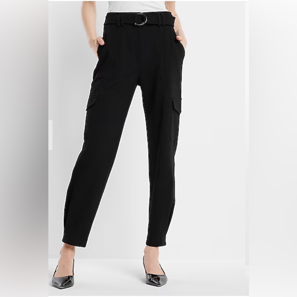 Express High Waisted Belted Cargo Pant - Size 10L